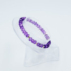 Pulsera de Cuarzo Amatista y Plata de Ley