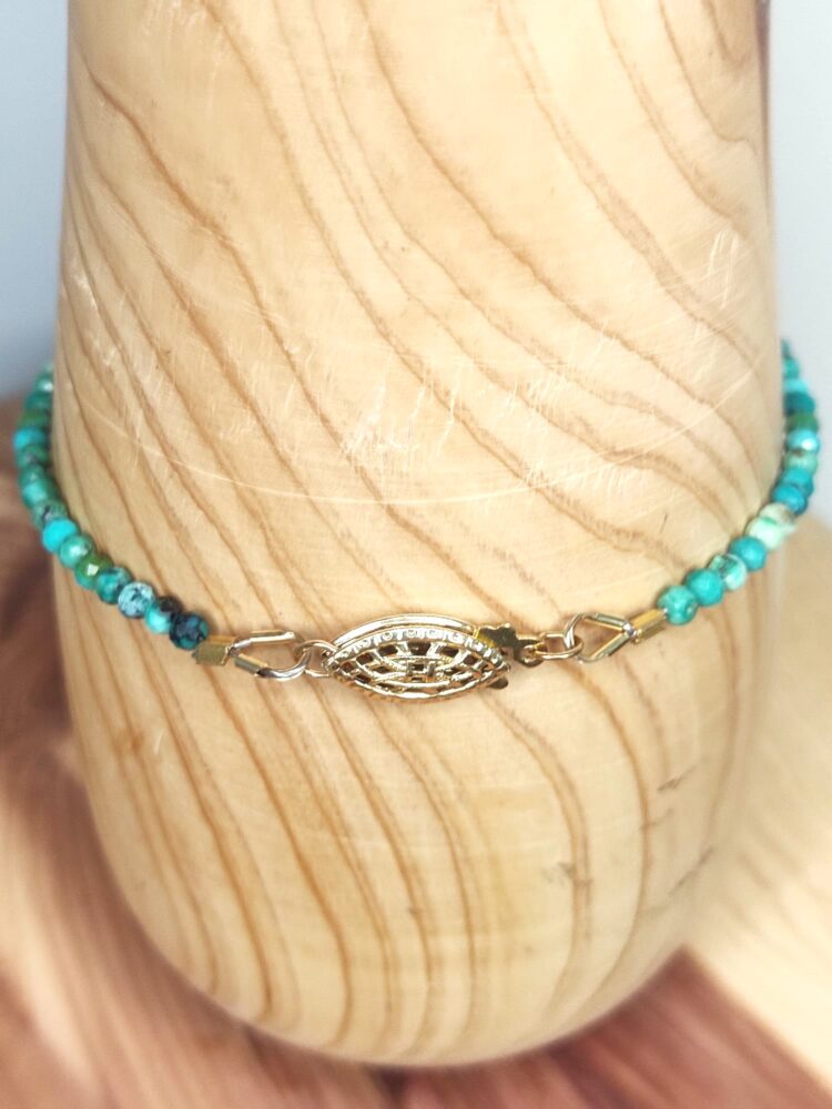 Pulsera de Turquesas y Rubíes Naturales Facetados - Imagen 2