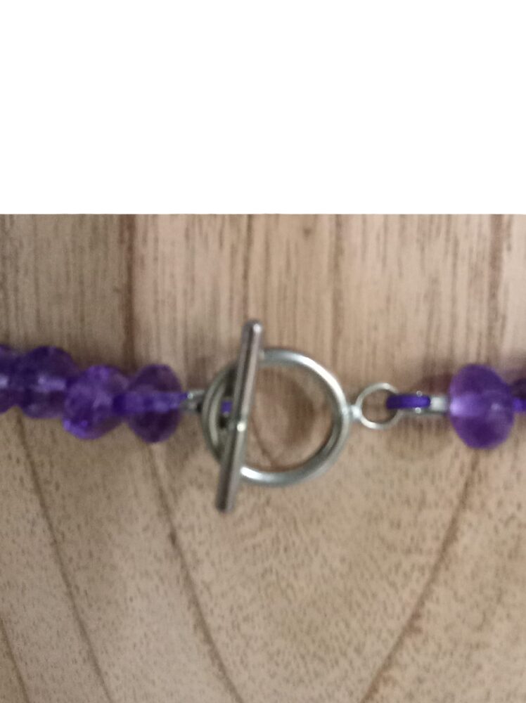 Collar de Amatista facetada y Plata de Ley - Imagen 4