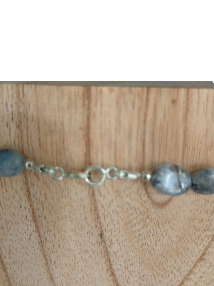 Collar de Cianita lenteja natural y Plata de Ley - Imagen 3