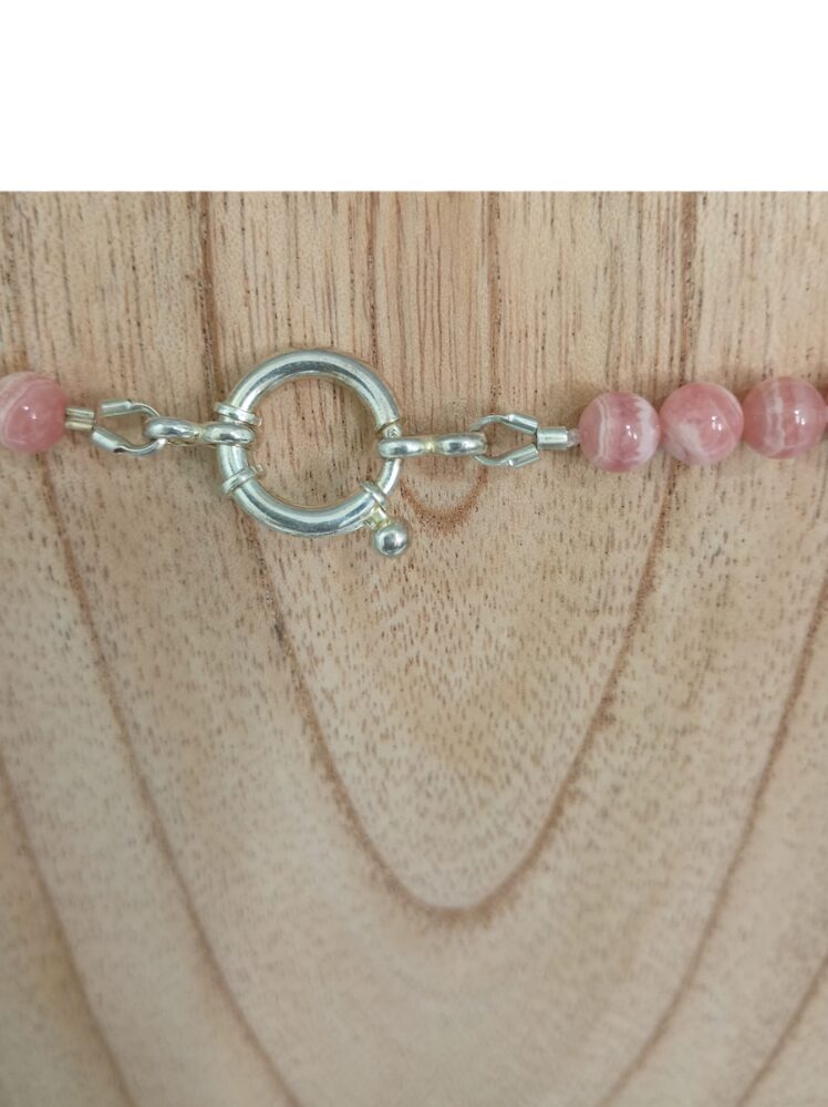 Collar de Rodocrosita Natural y Plata de Ley - Imagen 3