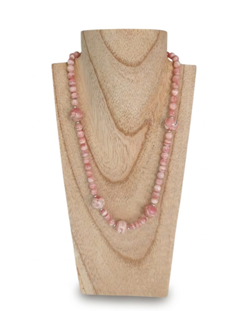 collar rodocrosita y plata de ley Minerales Bilbao Envíos