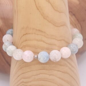 Pulsera de Aguamarina y Morganita plata de ley minerales bilbao centro cenith