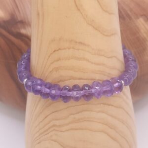 pulsera de amatista facetada y bola con plata de ley minerales bilbao centro cenith