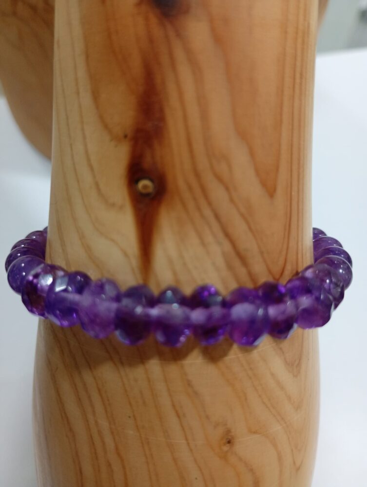 Pulsera de Amatista bola y facetada Plata de Ley Minerales Bilbao Envíos