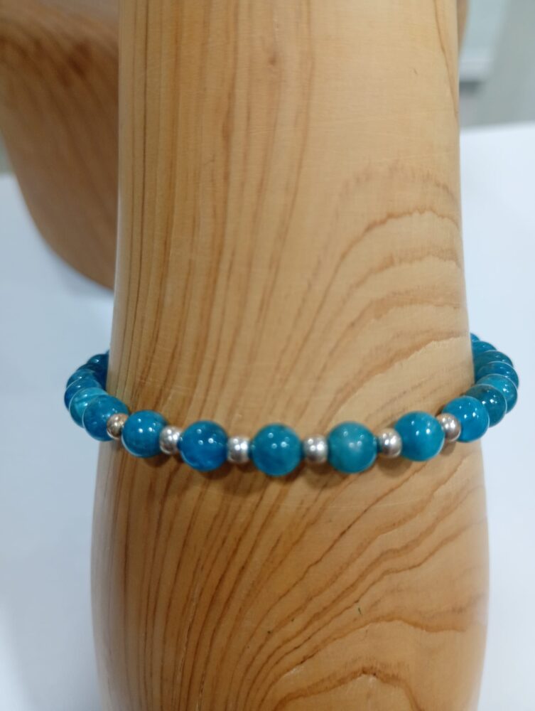 pulsera de apatito y plata de ley Minerales Bilbao Envíos