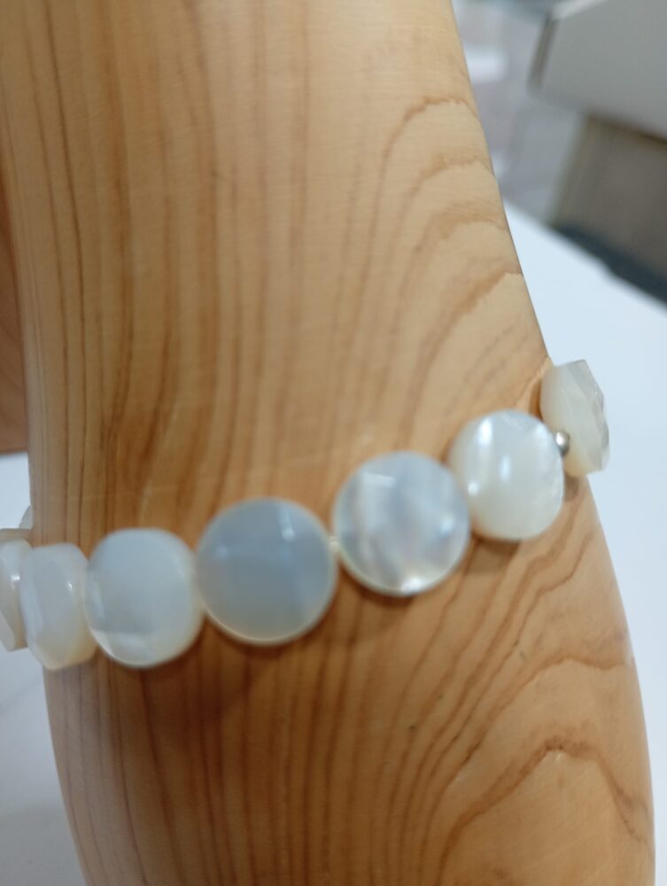 Pulsera de Nácar Madreselva y Plata de Ley Minerales Bilbao Envíos