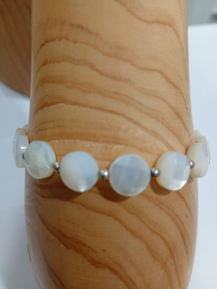 Pulsera de Nácar Madreselva y Plara de Ley Minerales Bilbao Envíos