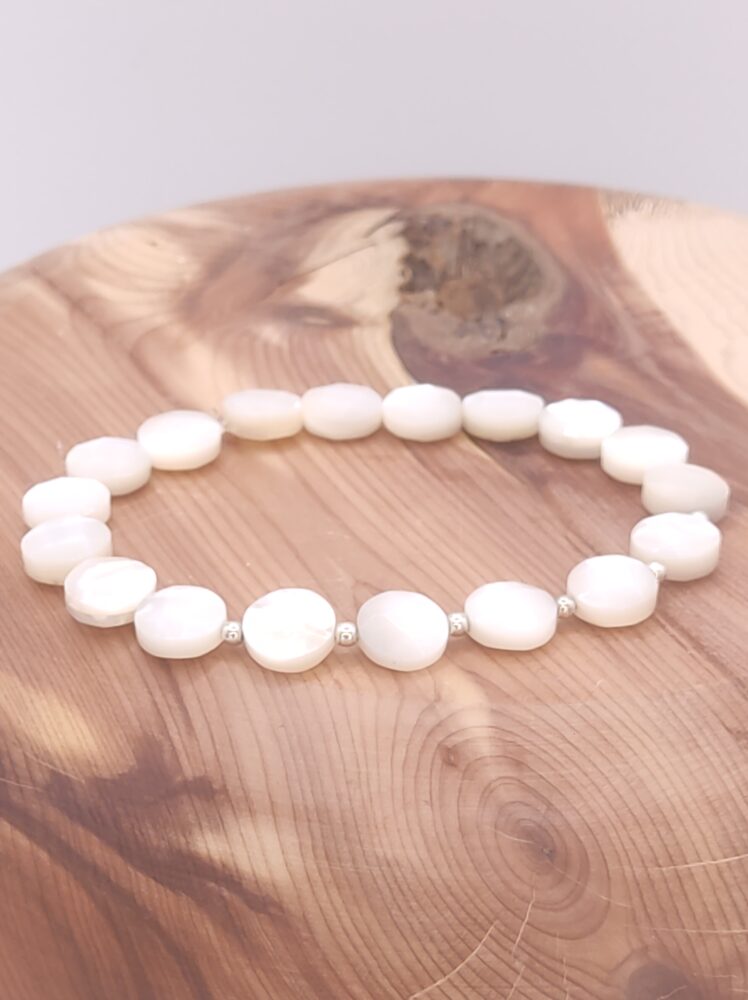Pulsera de Nacar - Madreperla Natural facetado - Imagen 2