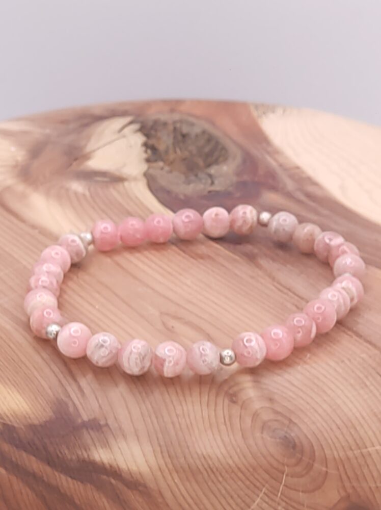 pulsera rodocrosita y plata de ley minerales bilbao centro cenith