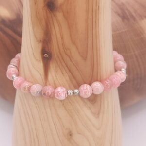 pulsera de rodocrosita natural y plata de ley minerales bilbao centro cenith