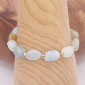 pulsera de aguamarina alubia y gold filled minerales bilbao centro cenith