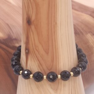 pulsera de onix facetado y gold filled minerales bilbao centro cenith