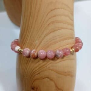 pulsera de Rodocrosita y gold filled Minerales Bilbao Envíos
