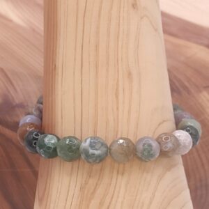 pulsera de agata musgosa facetada minerales bilbao centro cenith