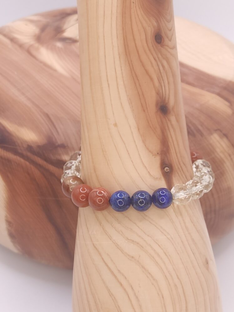 pulsera de lapislazuli jaspe rojo y citrino natural centro cenith minerales bilbao