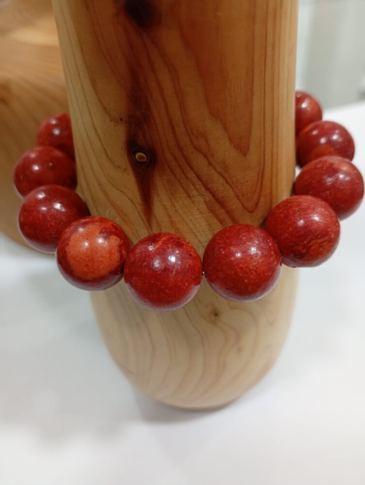Pulsera Coral Manzana Natural - Imagen 3
