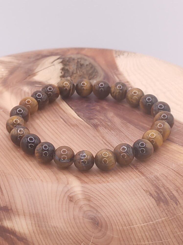 pulsera ojo de tigre bola minerales bilbao centro cenith