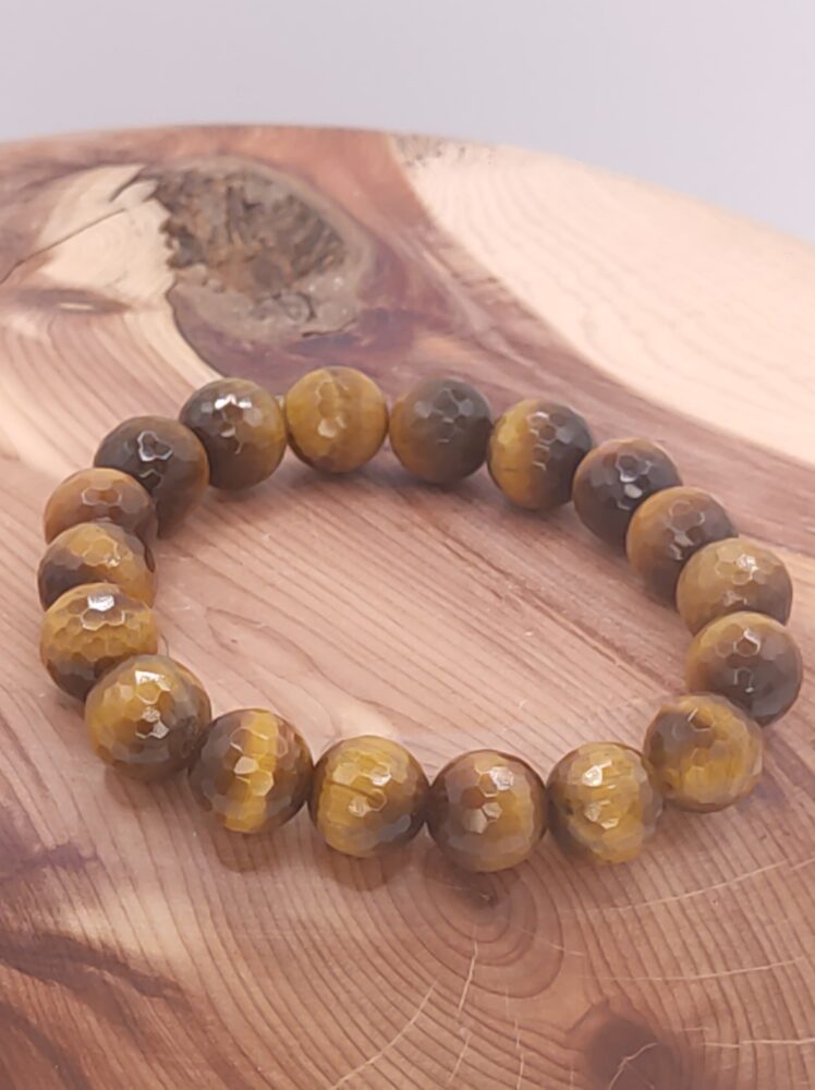 Pulsera de Cuarzo Ojo de Tigre facetado - Imagen 2