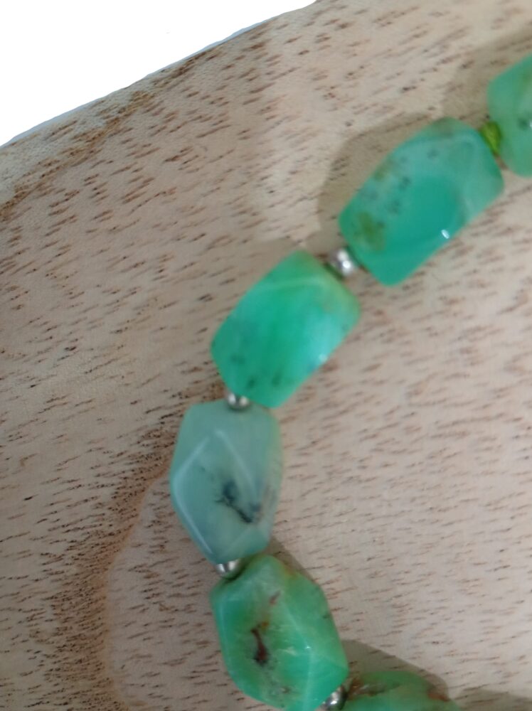 Collar de Crisoprasa resa plata de ley Minerales Bilbao Envíos