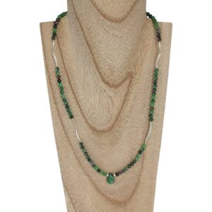 Collar de Zoisita y Rubí Plata de Ley Minerales Bilbao Envíos