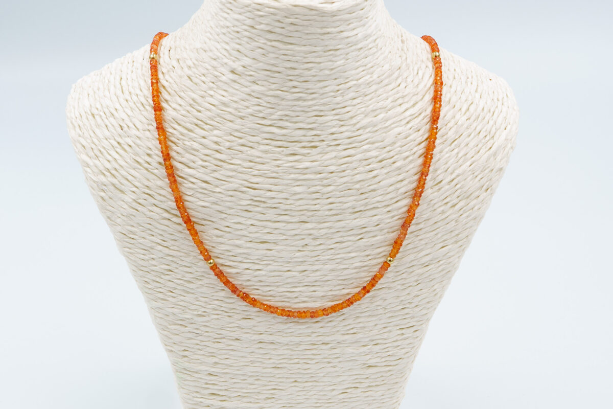 collar zafiro padpardscha natural y gold filled 14/20