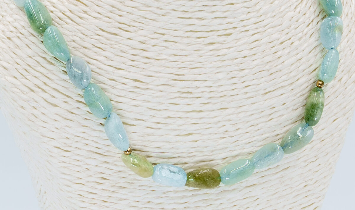 Collar de Aguamarina alubia Natural - Imagen 2