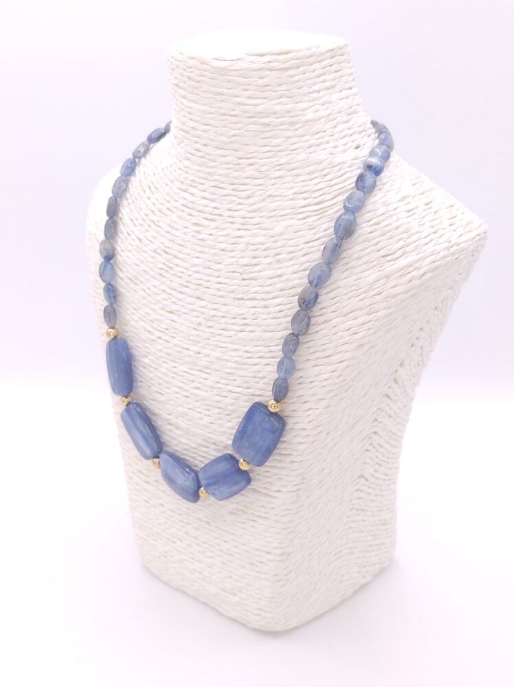 Collar de Cianita lenteja y placa - Imagen 2