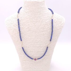 collar lapislazuli y rubi gold filled 14/20