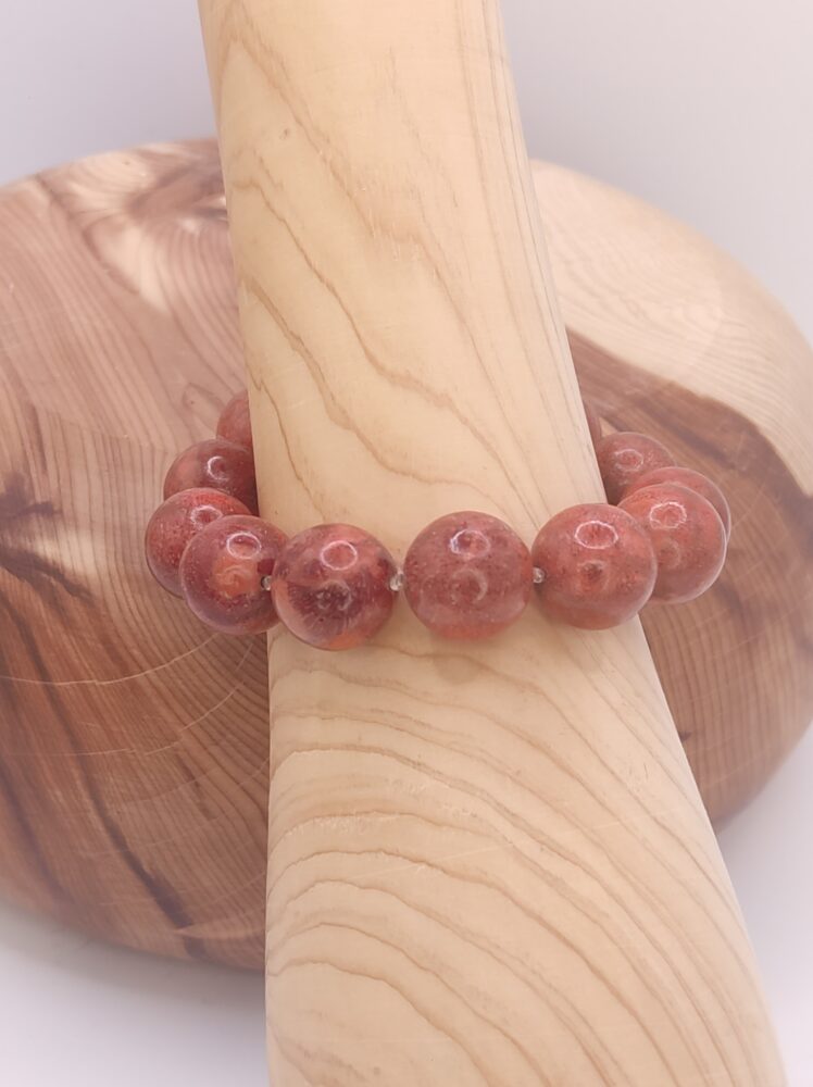 pulsera coral manzana natural