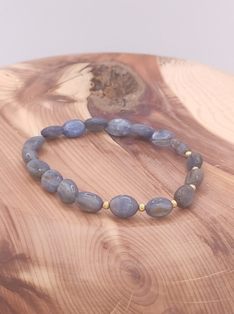 Pulsera de Cianita lenteja natural - Imagen 2