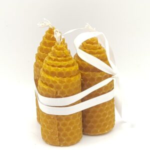 Vela artesanal de cera de abeja. 9 x 3 cm Pack Centro Cenith Minerales Bilbao