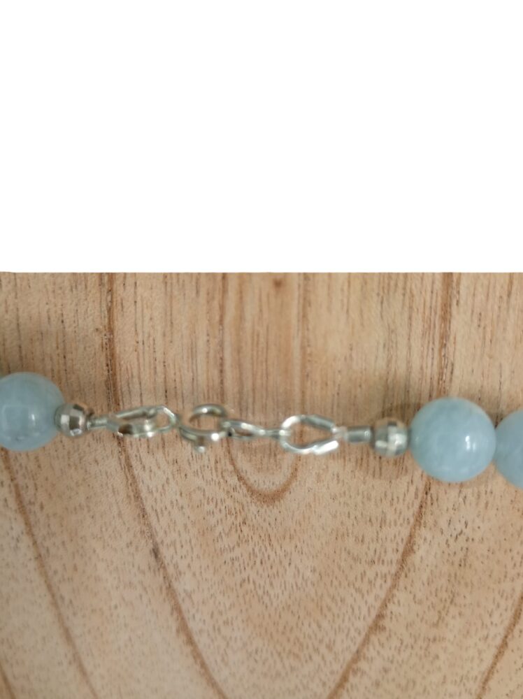 Collar de Aguamarina, Obsidiana Arcoíris y Plata de Ley - Imagen 4