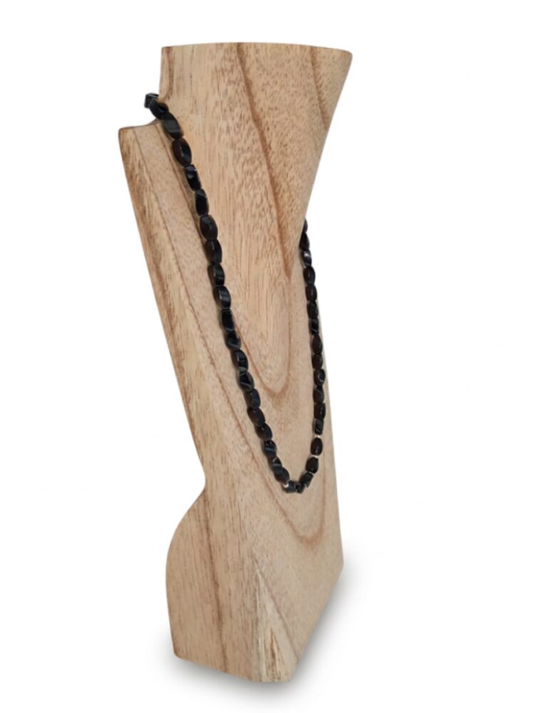 Collar de Obsidiana Negra y Plata de Ley - Imagen 2