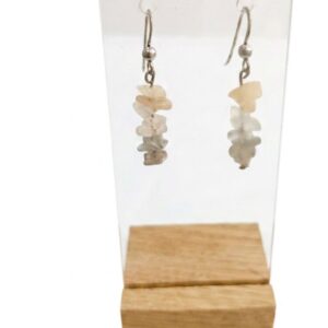 pendientes de piedra luna natural y plata de ley Minerales Bilbao Envíos.