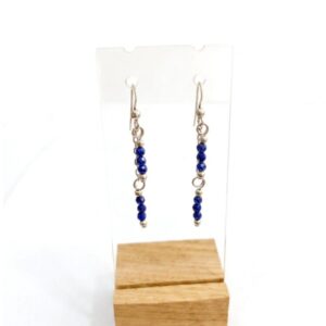pendientes de lapislázuli natural facetado y plata de ley minerales bilbao envíos