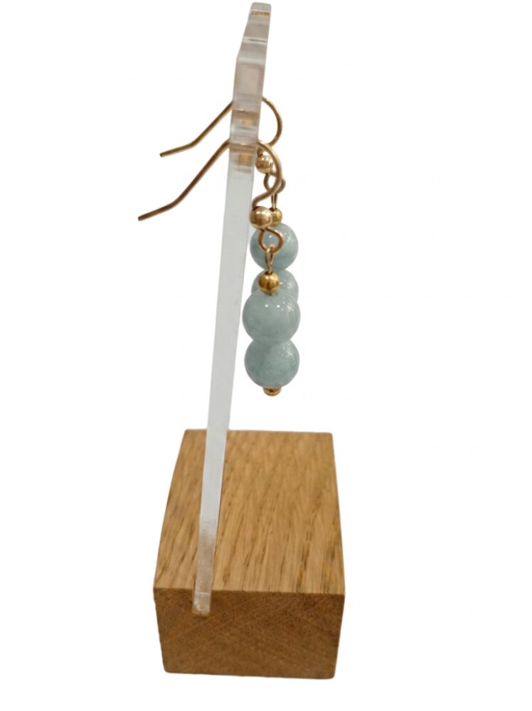 Pendientes de Aguamarina Natural y Gold Filled - Imagen 3