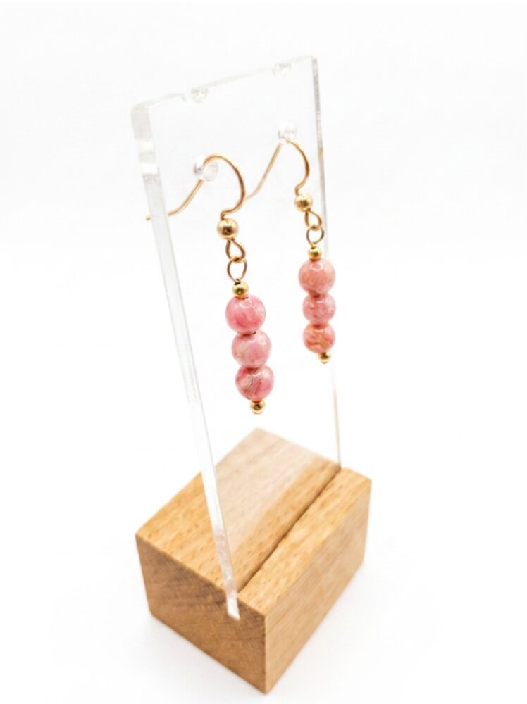 pendientes de rodocrosita y gold filled minerales Bilbao envíos