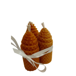 pack de 3 velas naturales de cera de miel 9 x 3 minerales bilbao envíos.